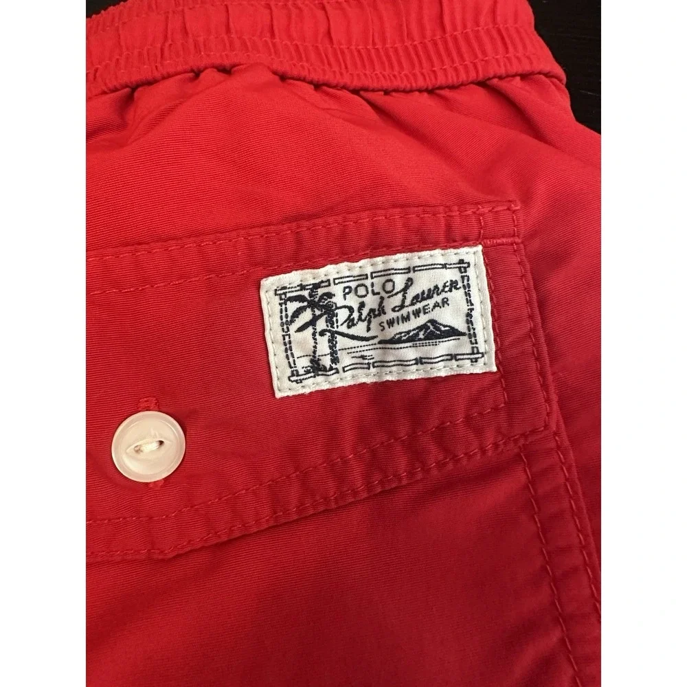 *Polo Ralph Lauren Men's Red Swim Trunks Size XXL/2XL‎ Inside Pocket